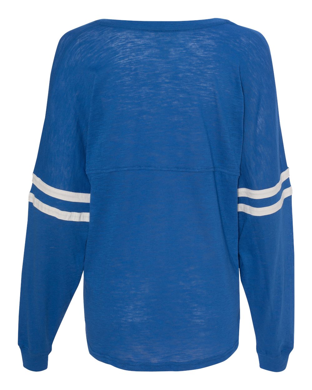 T17 Boxercraft Women’s Slub Jersey Varsitee V-Neck Long Sleeve T-Shirt - Back Image