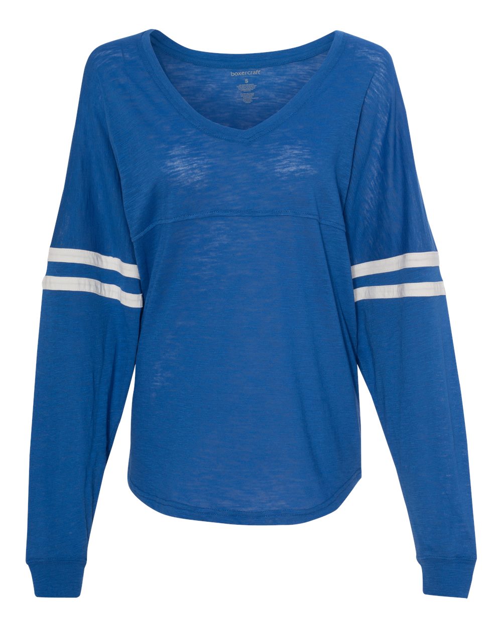 T17 Boxercraft Women’s Slub Jersey Varsitee V-Neck Long Sleeve T-Shirt