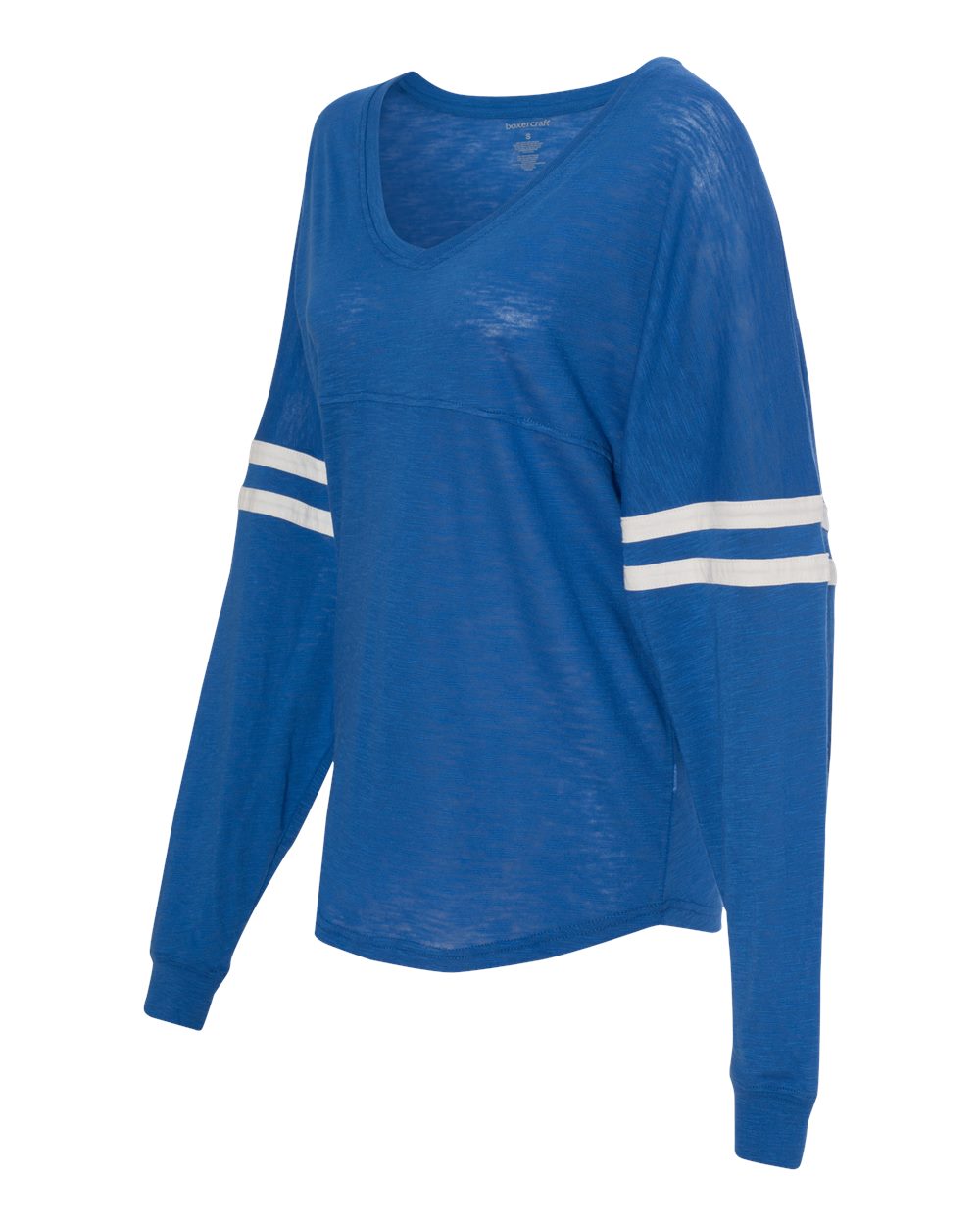 T17 Boxercraft Women’s Slub Jersey Varsitee V-Neck Long Sleeve T-Shirt - Siide Image