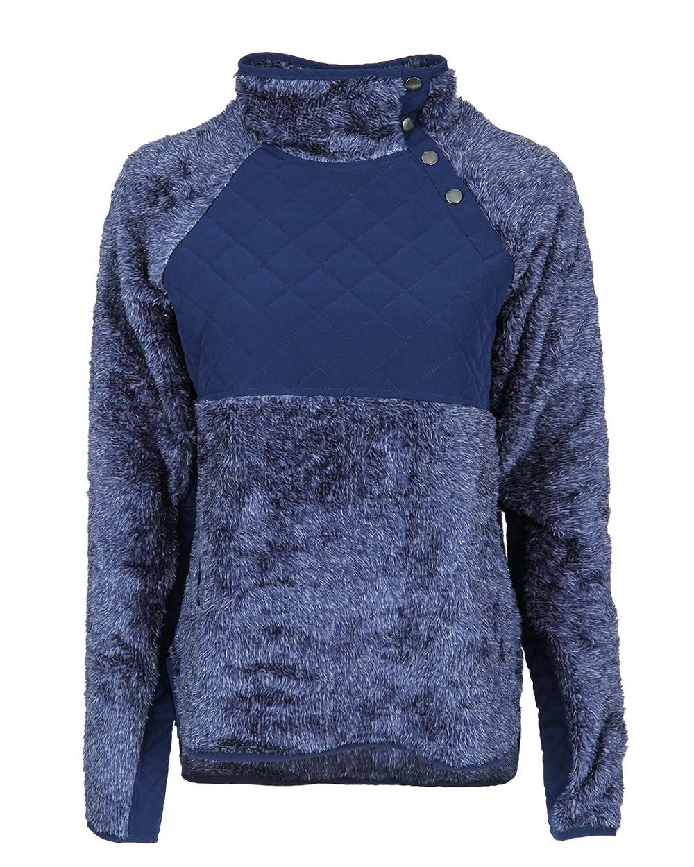 FZ06 Boxercraft Womens Quilted Fuzzy Fleece Pullover - Siide Image