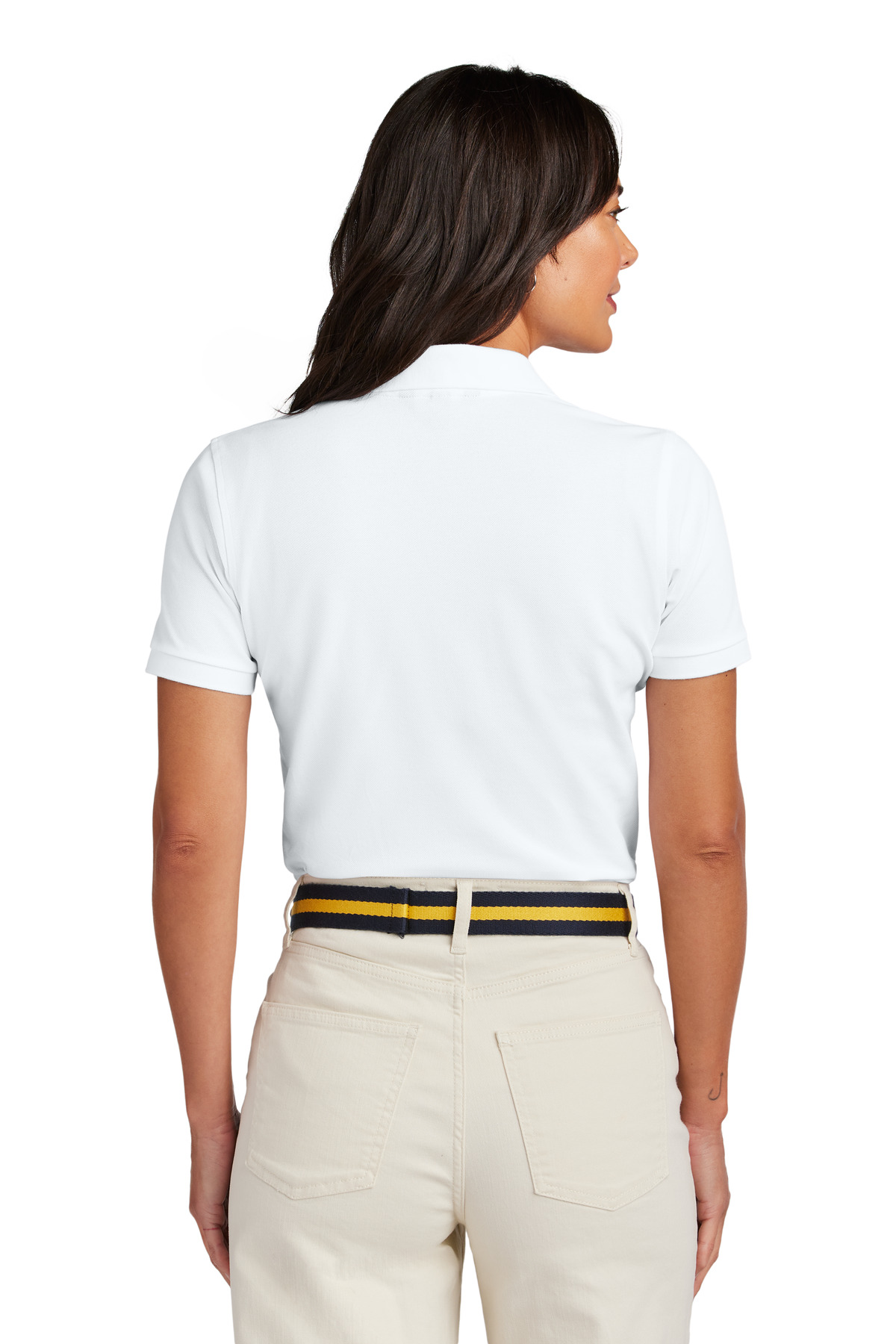 BB18201 Brooks Brothers Womens Pima Cotton Pique Polo - Back Image