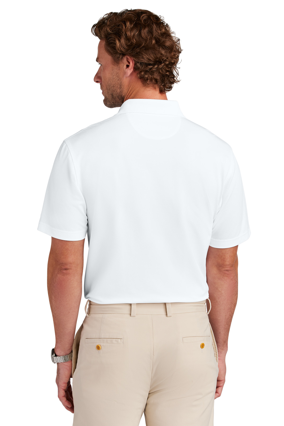 BB18220 Brooks Brothers Mesh Pique Performance Polo - Back Image