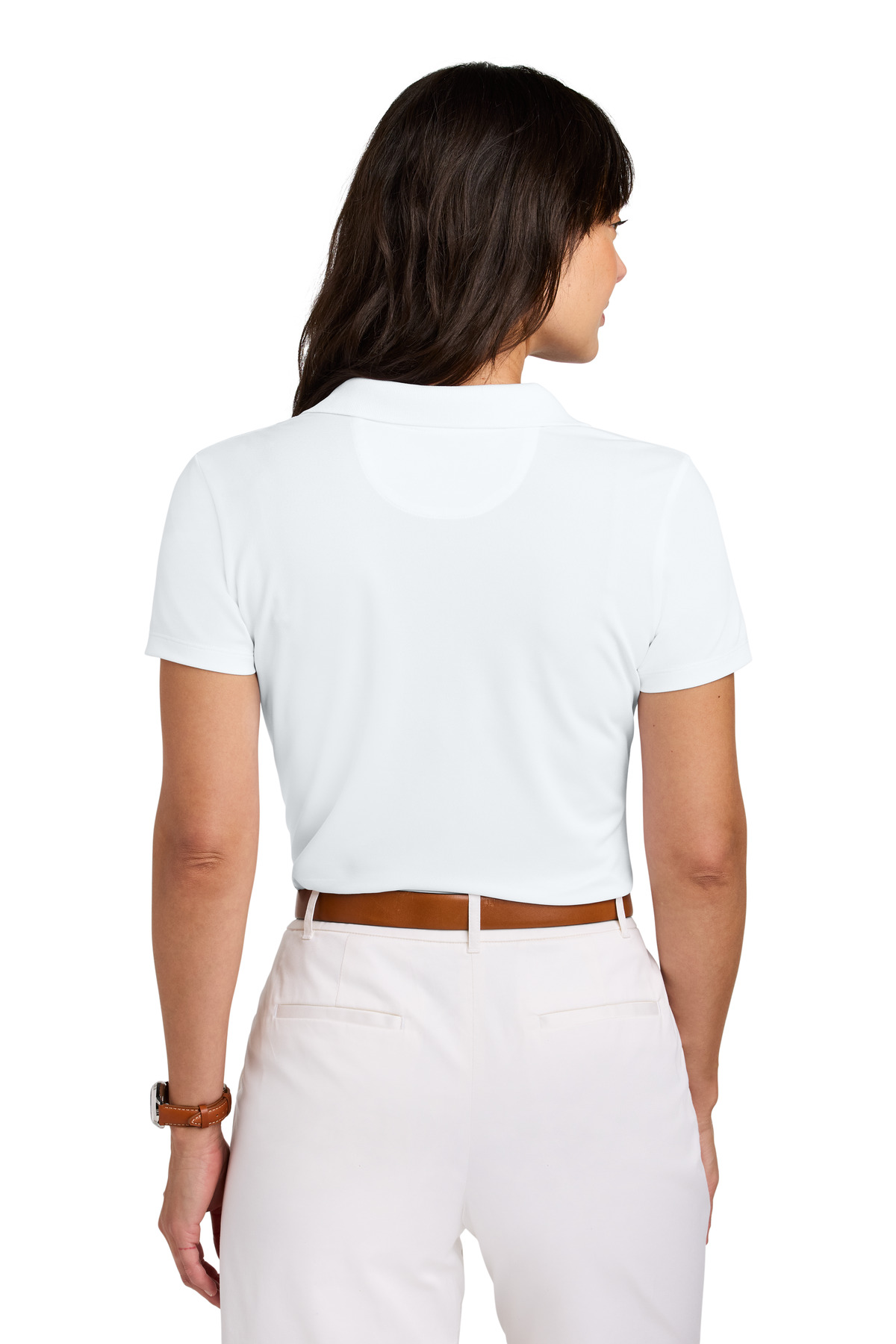 BB18221 Brooks Brothers Womens Mesh Pique Performance Polo - Back Image
