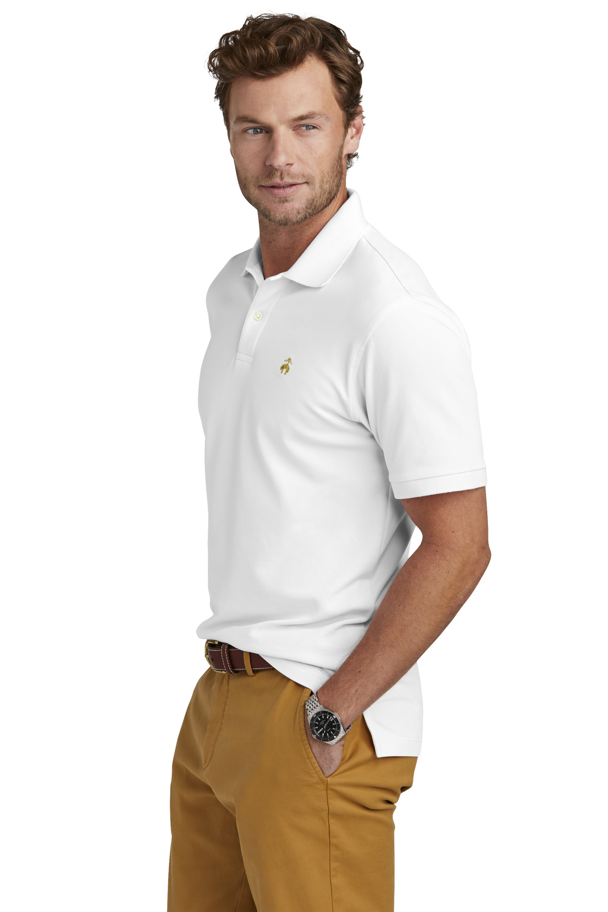 BB18200 Brooks Brothers  Pima Cotton Pique Polo - Siide Image