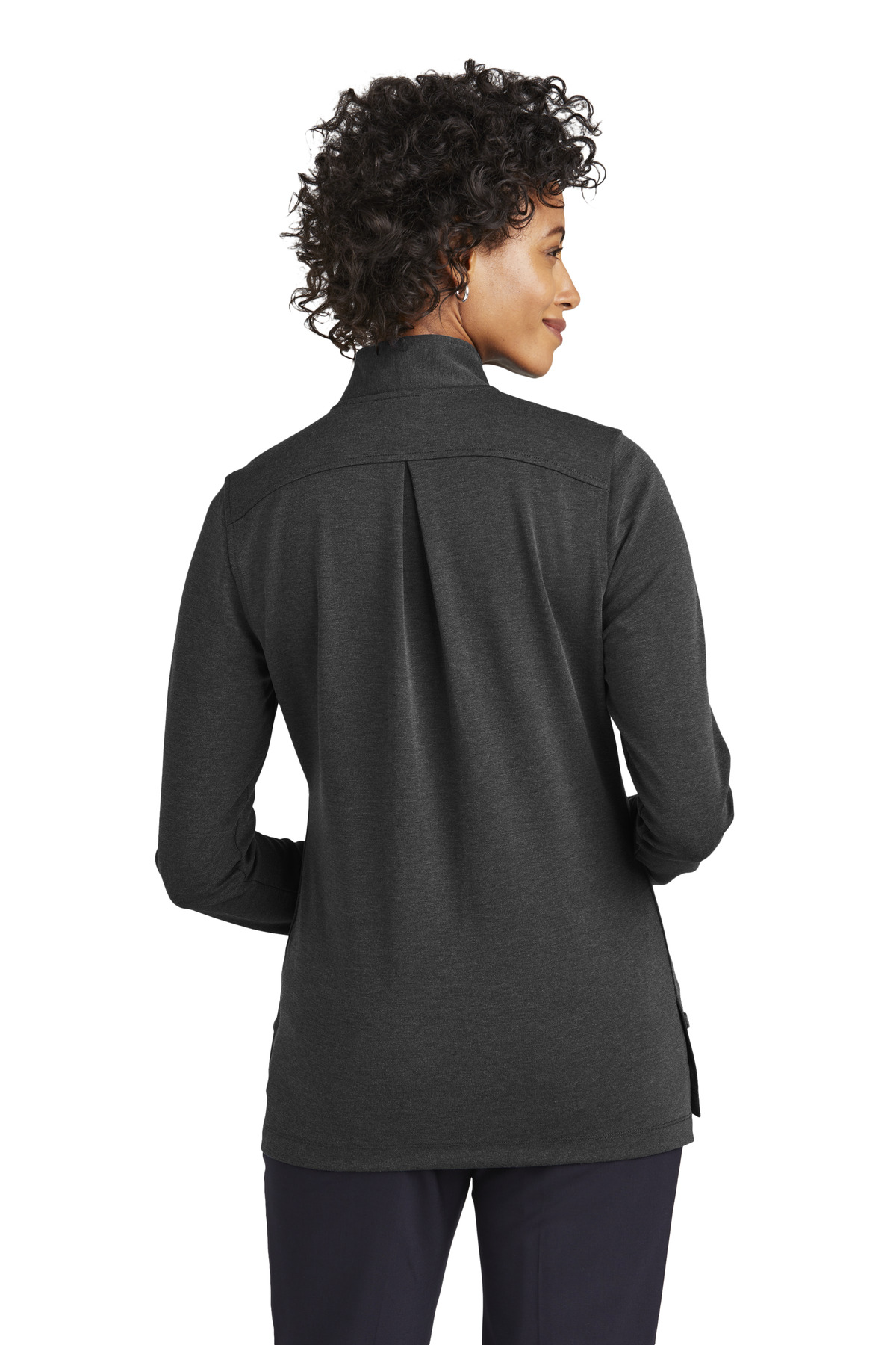 BB18203 Brooks Brothers  Womens Mid-Layer Stretch 1/2-Button - Back Image