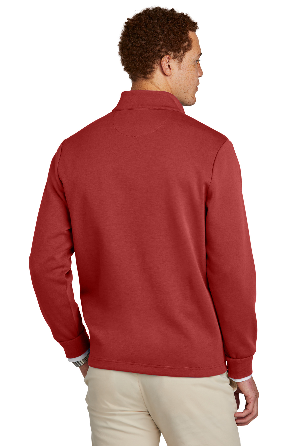 BB18206 Brooks Brothers  Double-Knit 1/4-Zip - Back Image