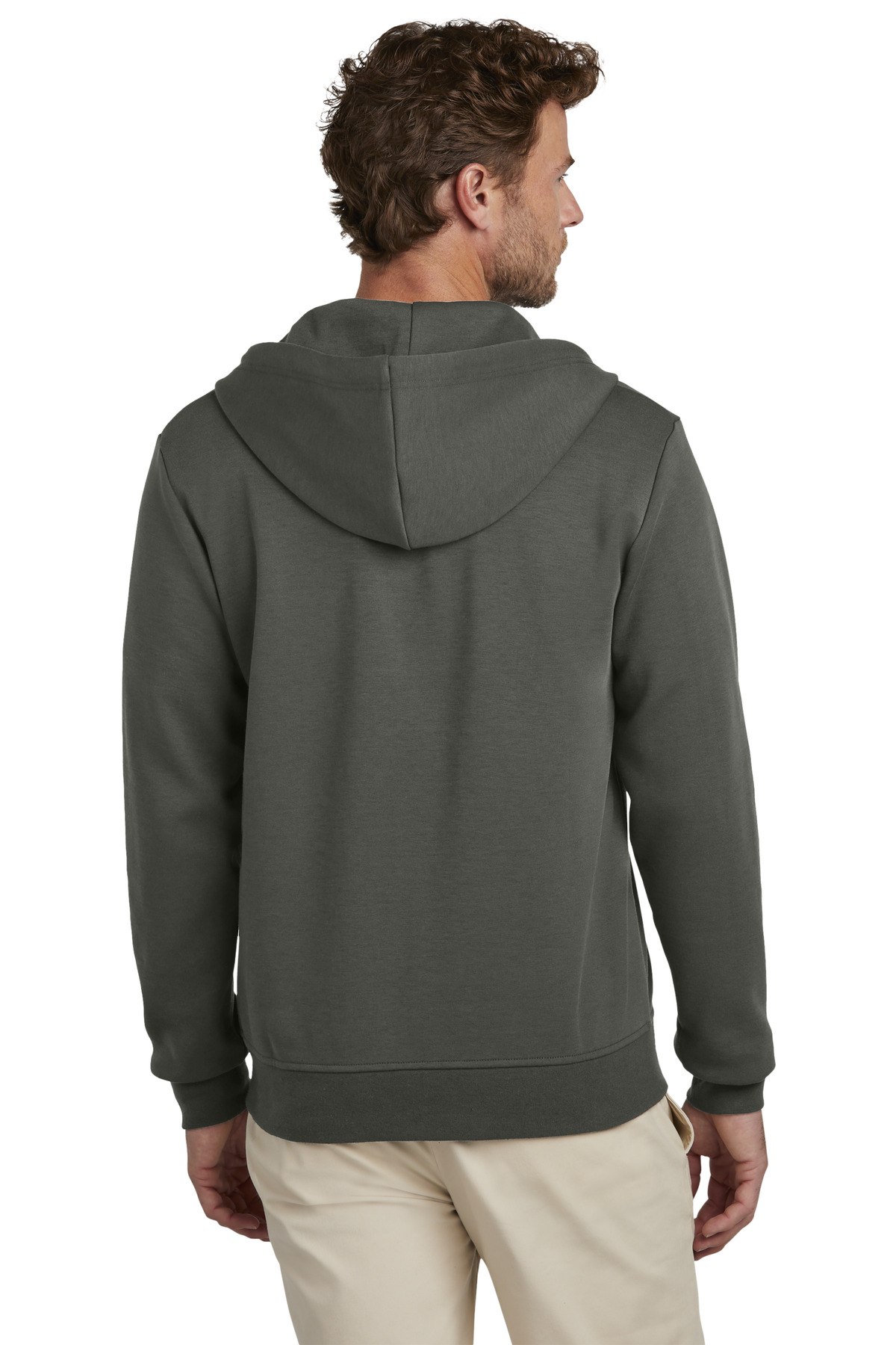 BB18208 Brooks Brothers  Double-Knit Full-Zip Hoodie - Back Image