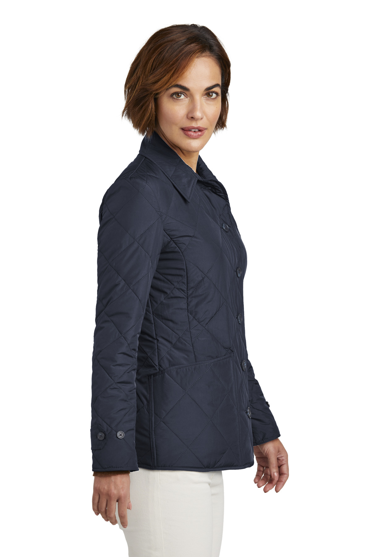 BB18601 Brooks Brothers  Womens Quilted Jacket - Siide Image