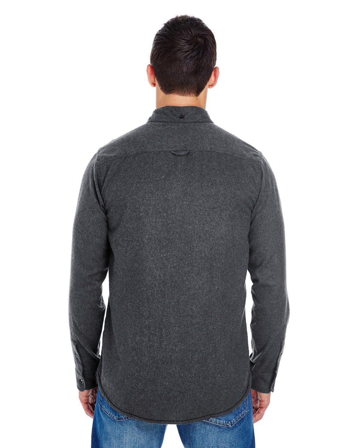 BU8200 Burnside Mens Solid Flannel Shirt - Back Image