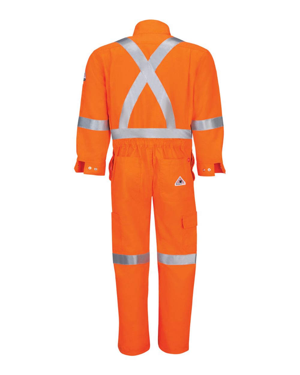 QC12 Bulwark iQ Series Endurance Premium Coverall with CSA Compliant Reflective Trim - Back Image