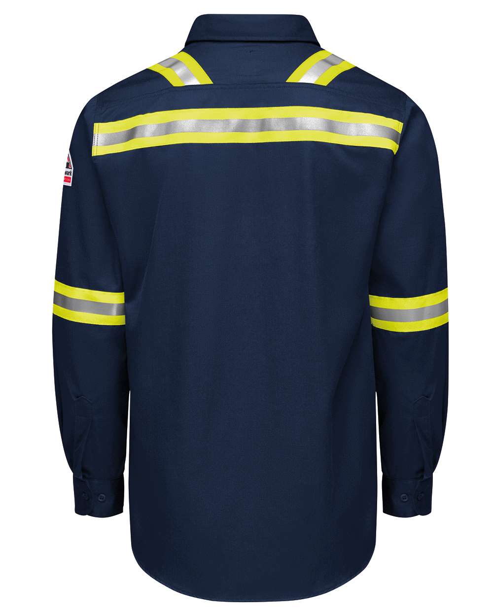 QS26EVH Bulwark Nomex Comfort Enhanced-Vis Woven Long Sleeve Shirt - Back Image