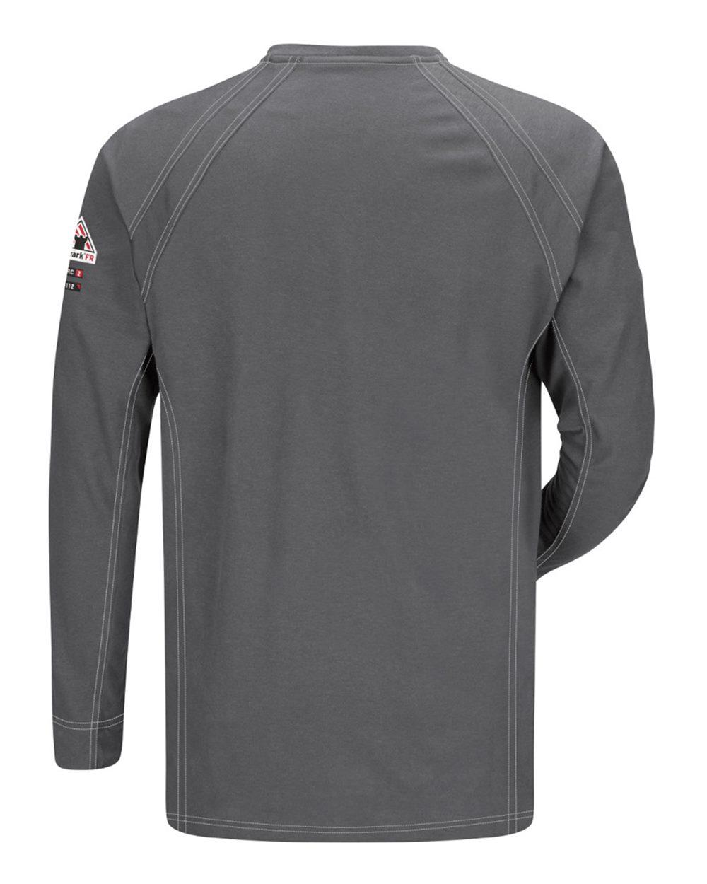 QT20L Bulwark Long Sleeve Henley Long Sizes QT20L Bulwark Long Sleeve Henley Long Sizes - Back Image