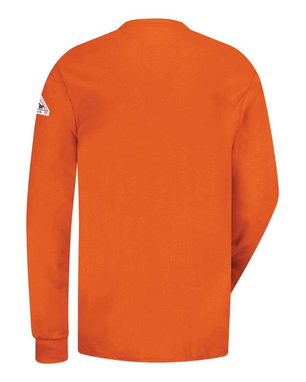 SEL2L Bulwark Long Sleeve Tagless Henley Shirt - Long Sizes - Back Image