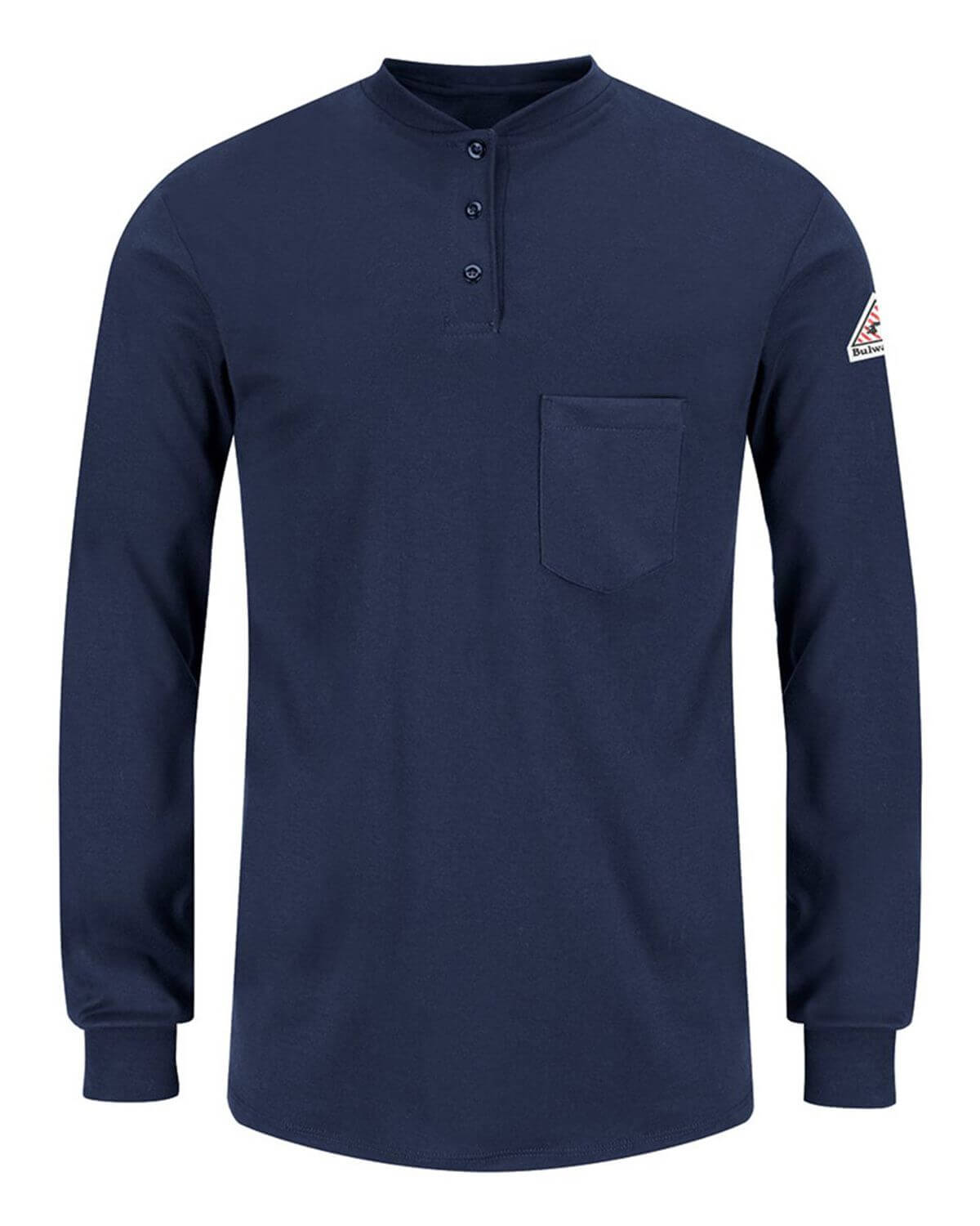 SEL3 Bulwark Womens Long Sleeve Tagless Henley Shirt