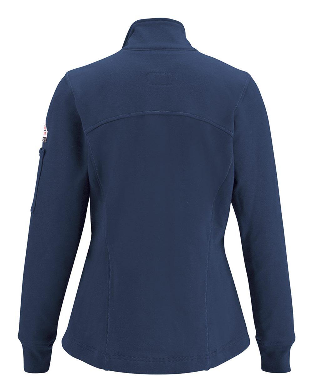 SEZ3 Bulwark Womens Zip Front Fleece Jacket-Cotton/Spandex Blend SEZ3 Bulwark Womens Zip Front Fleece Jacket-Cotton/Spandex Blend - Back Image