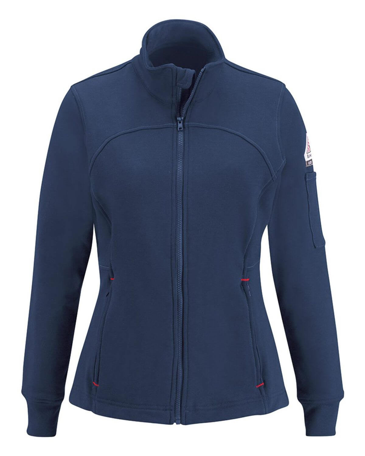 SEZ3 Bulwark Womens Zip Front Fleece Jacket-Cotton/Spandex Blend SEZ3 Bulwark Womens Zip Front Fleece Jacket-Cotton/Spandex Blend