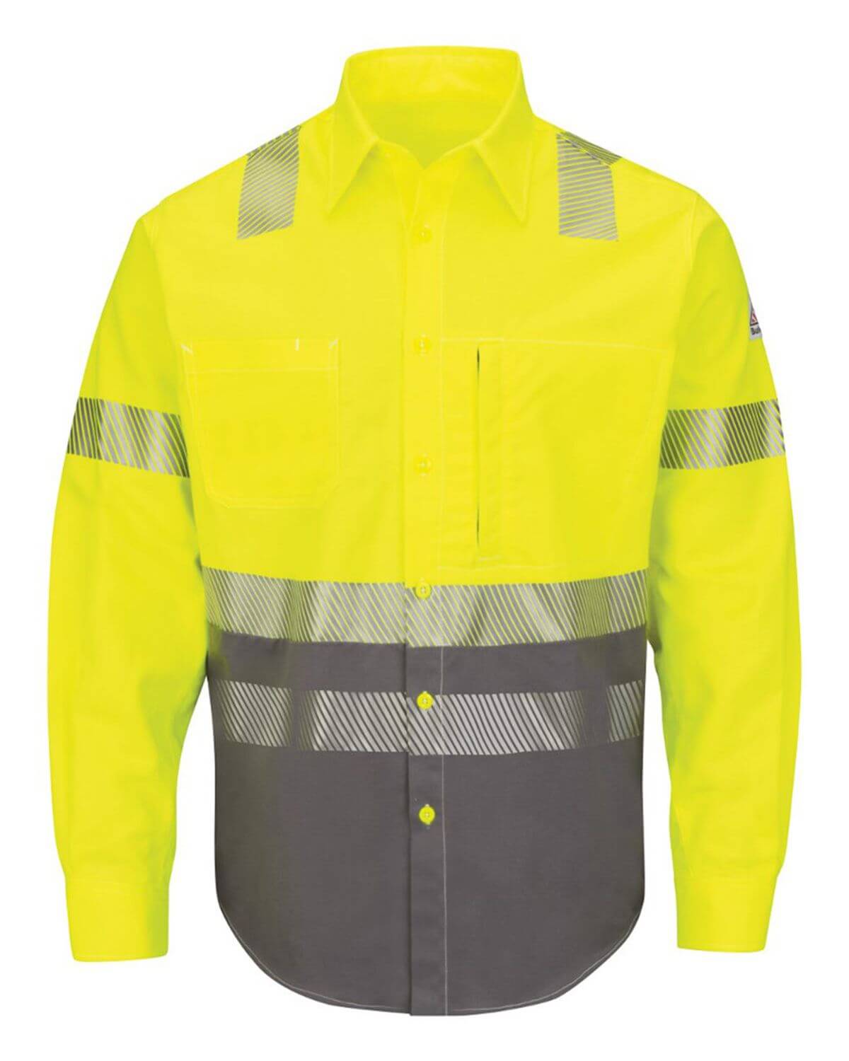 SLB4H Bulwark Hi-Visibility Color Block Uniform Shirt - EXCEL FR ComforTouch - 7 oz.