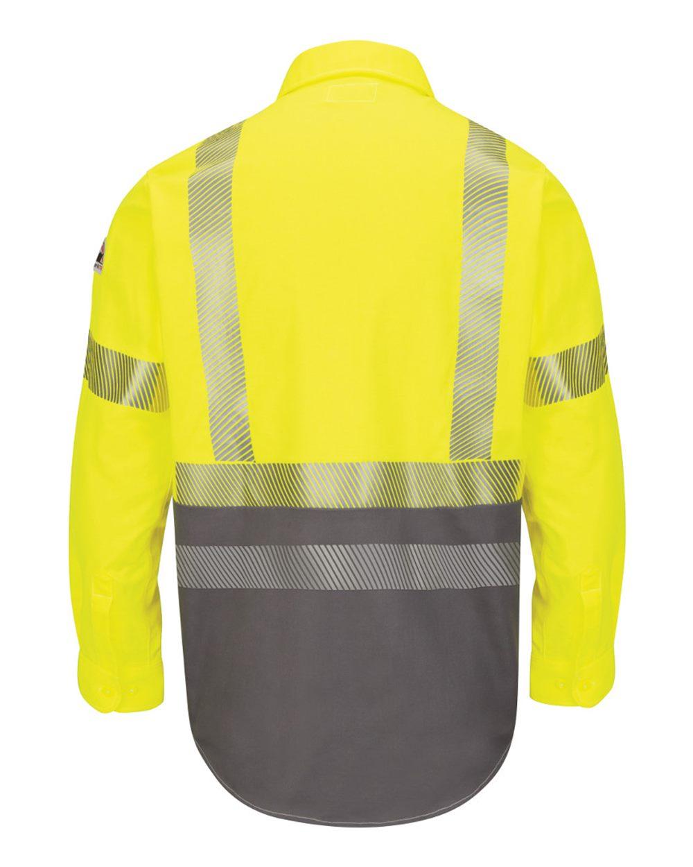 SLB4HL Bulwark Hi-Visibility Color Block Uniform Shirt - EXCEL FR ComforTouch - 7 oz. - Long Sizes - Back Image