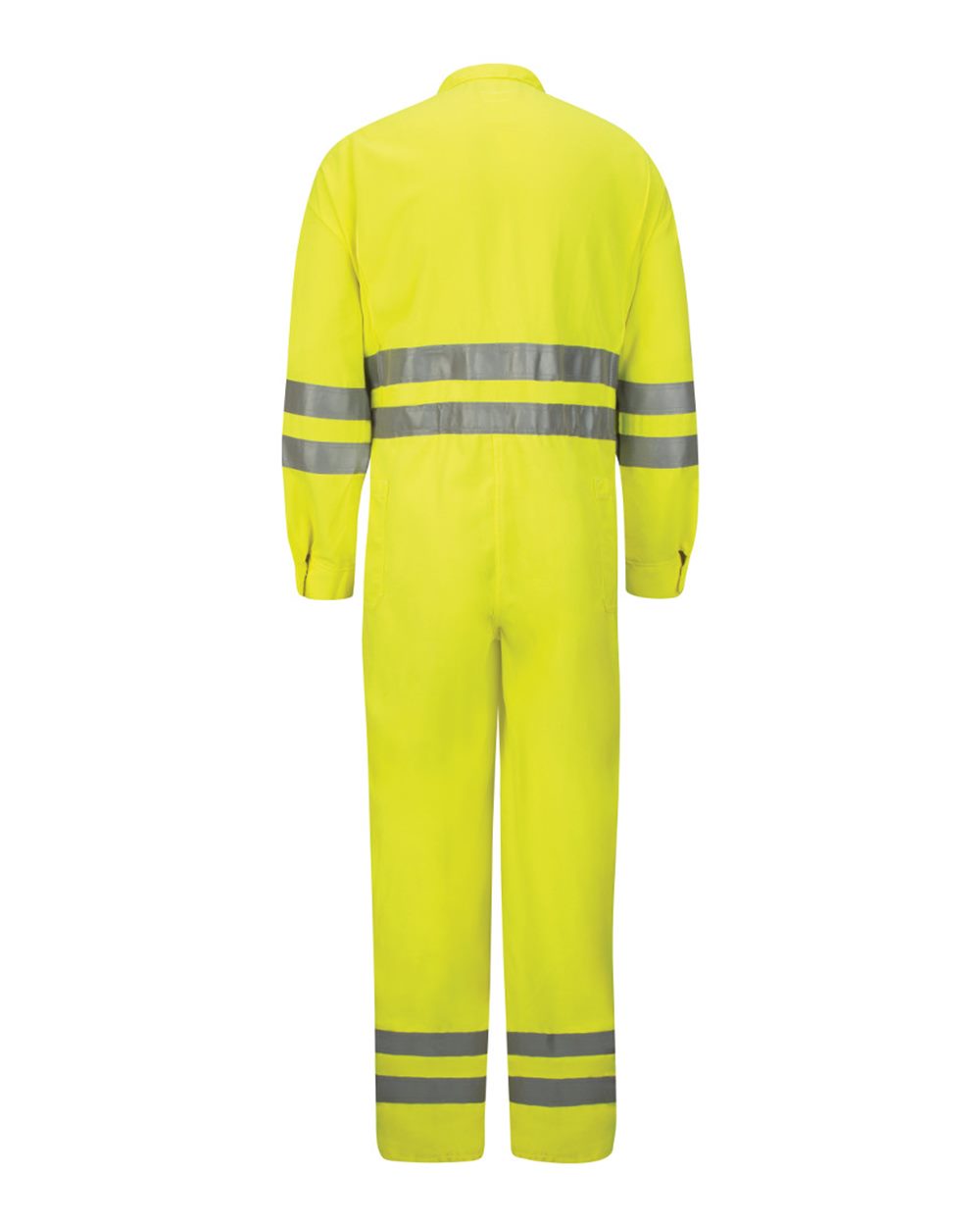 CMD8L Bulwark Hi-Vis Deluxe Coverall with Reflective Trim - CoolTouch 2 - 7 oz. Long Sizes - Back Image