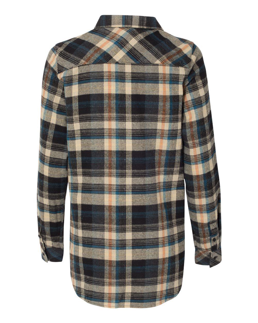 5210 Burnside Womens Yarn-Dyed Long Sleeve Flannel Shirt - Back Image