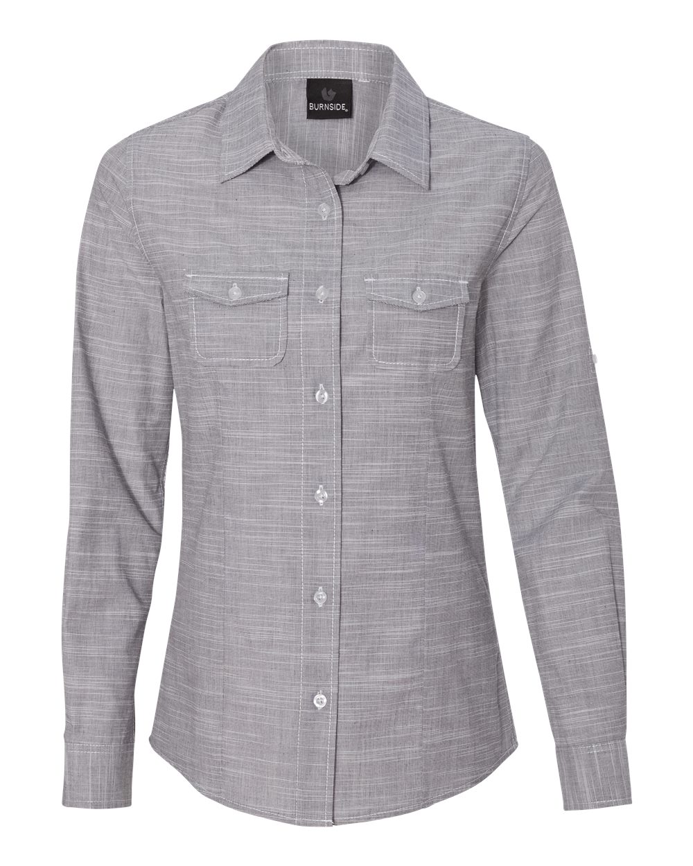 5247 Burnside Womens Textured Solid Long Sleeve Shirt