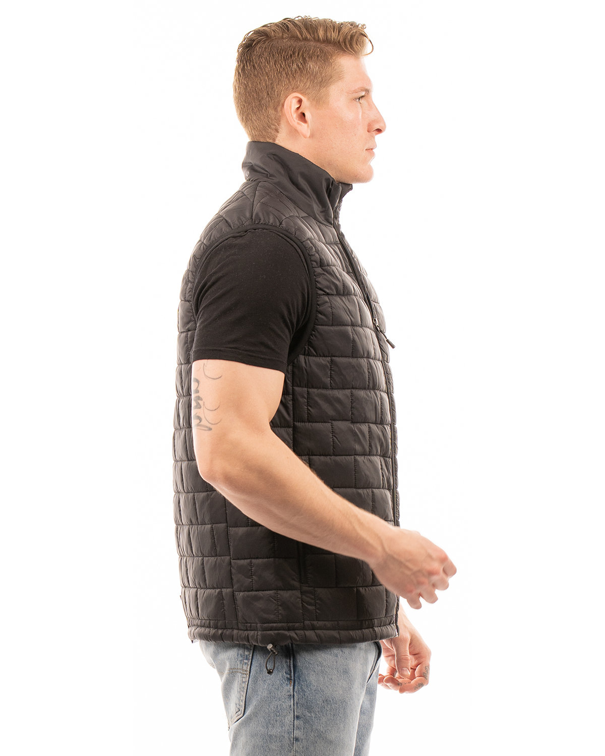 8703BU Burnside Adult Box Quilted Puffer Vest - Siide Image