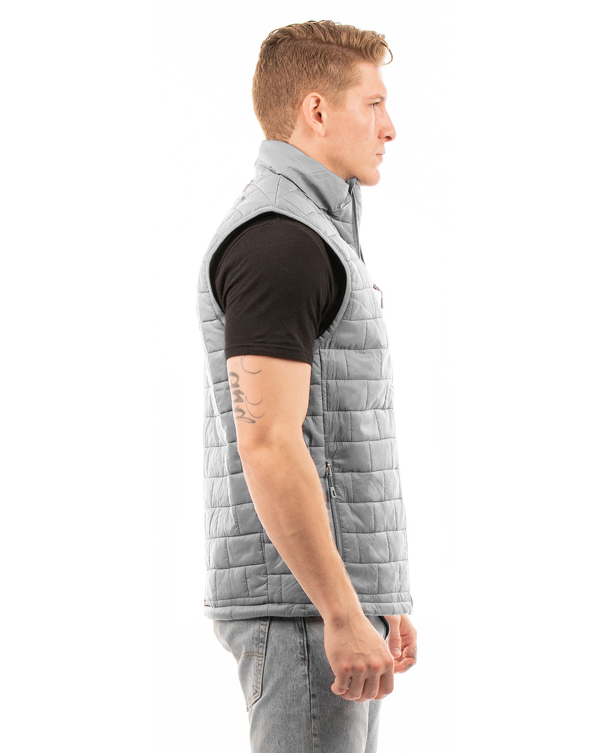 8703BU Burnside Adult Box Quilted Puffer Vest - Siide Image