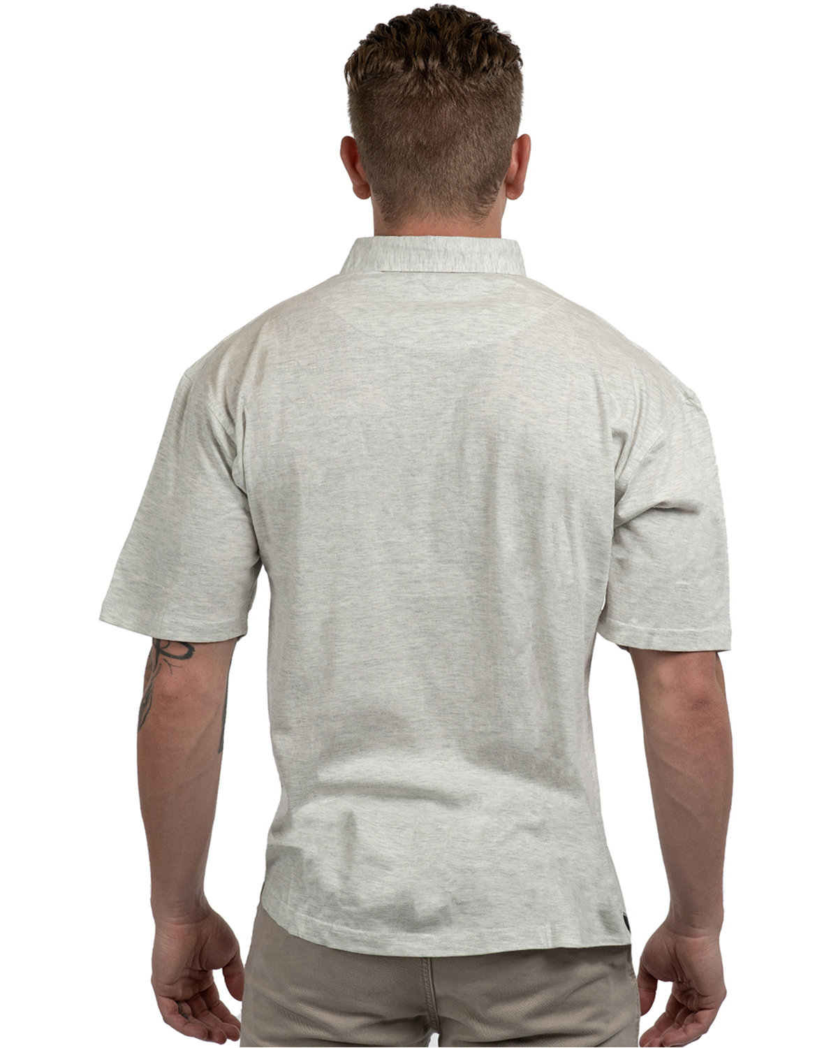 B0800 Burnside Mens Fader Jersey Polo - Back Image