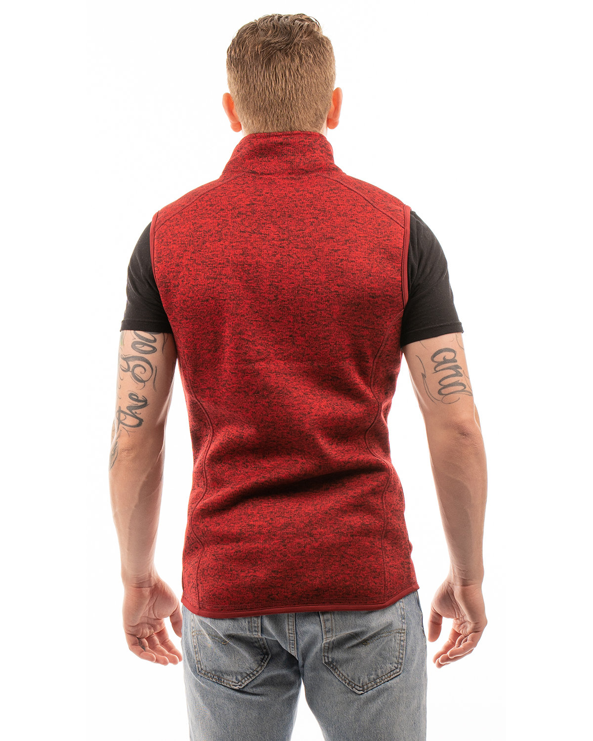 B3910 Burnside Mens Sweater Knit Vest - Back Image