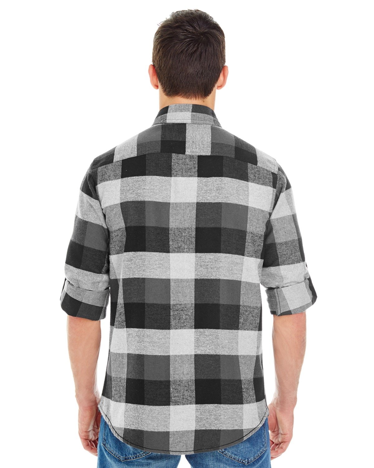 B8210 Burnside Mens Plaid Flannel Shirt B8210 Burnside Mens Plaid Flannel Shirt - Back Image