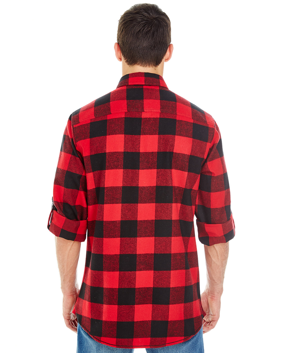 B8210 Burnside Mens Plaid Flannel Shirt B8210 Burnside Mens Plaid Flannel Shirt - Back Image