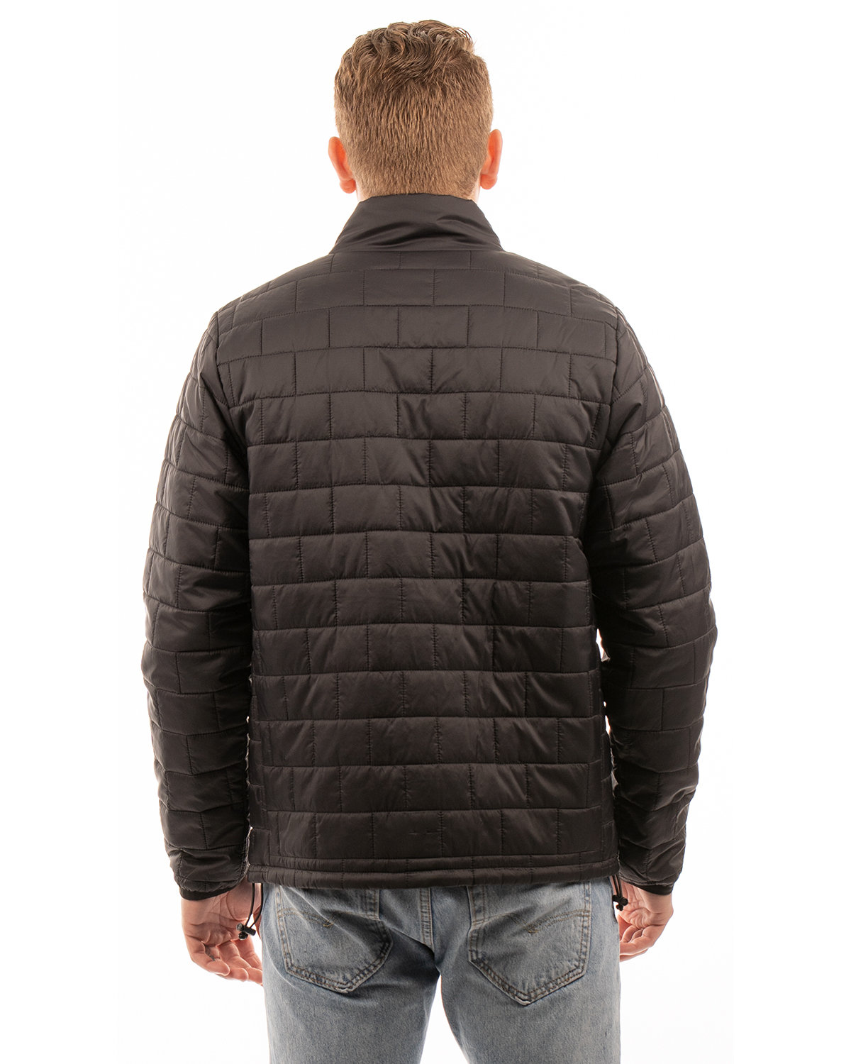 B8713 Burnside Adult Box Quilted Puffer Jacket - Back Image