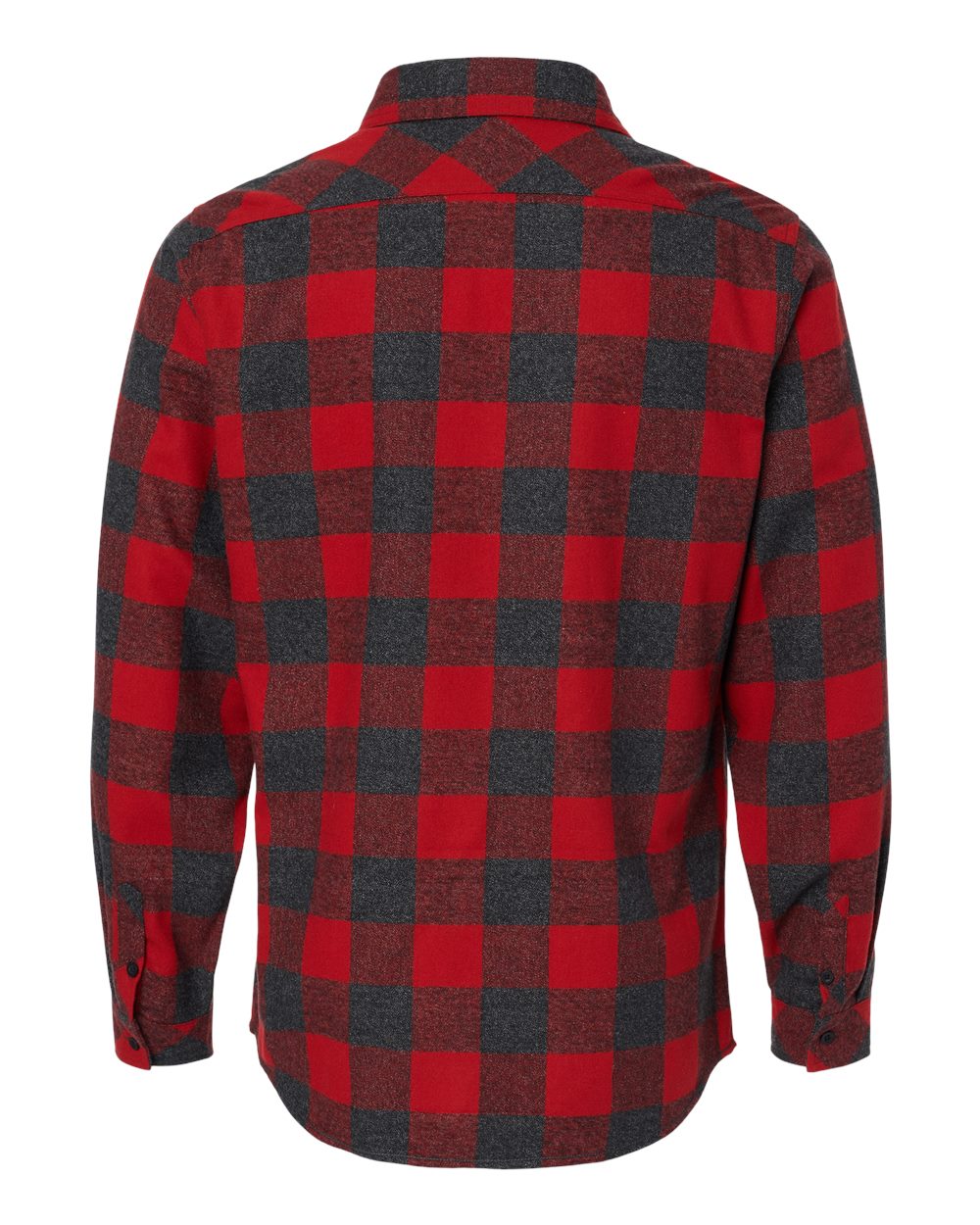 8212 Burnside Open Pocket Long Sleeve Flannel Shirt - Back Image