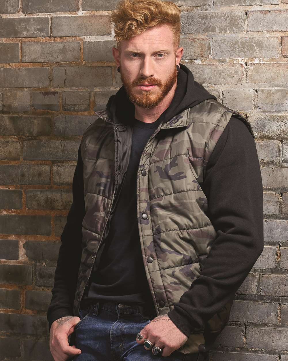 8701 Burnside Nylon Vest with Fleece Sleeves - Siide Image