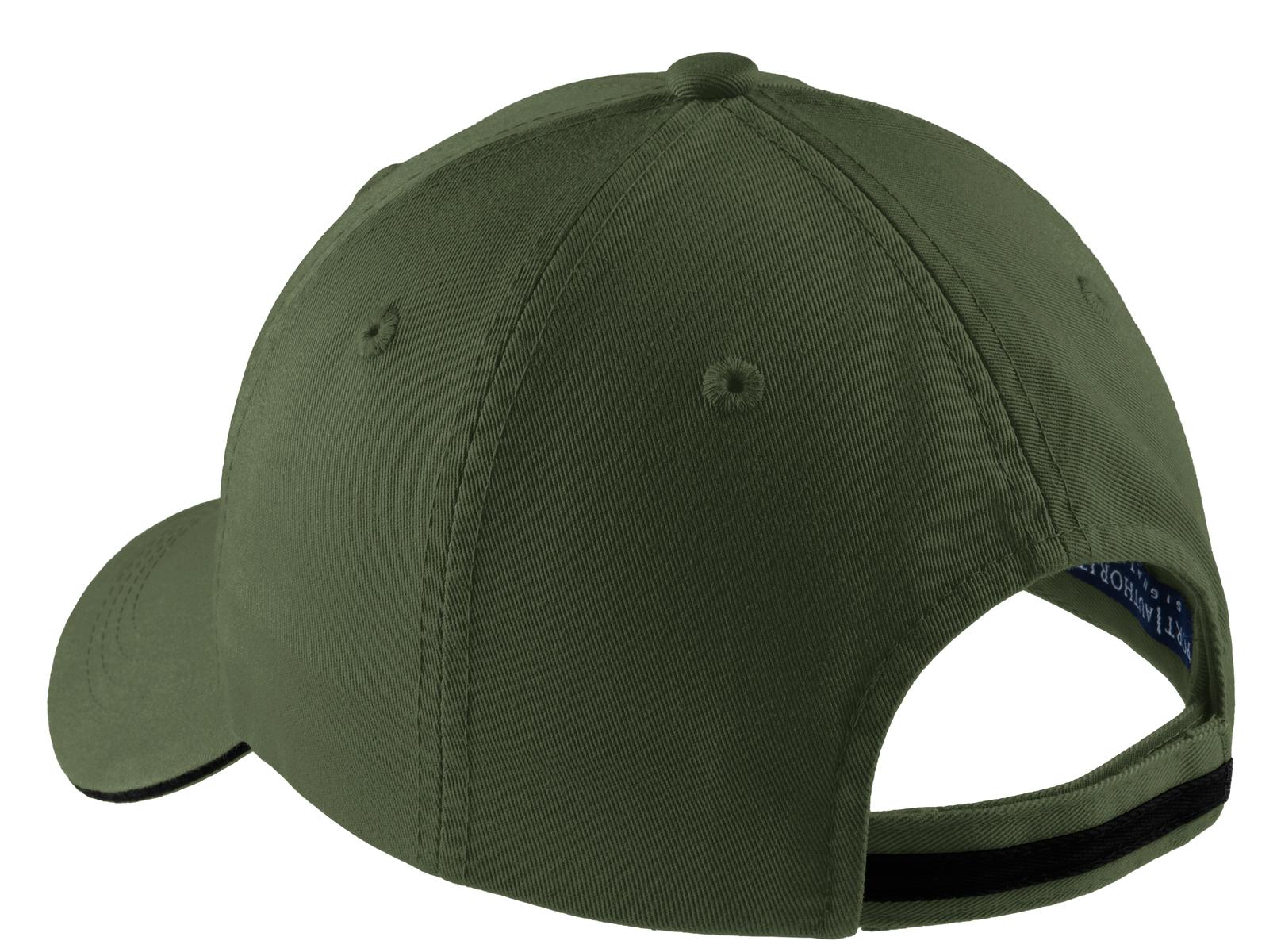 C830 Port Authority Sandwich Bill Cap with Striped Closure C830 Port Authority Sandwich Bill Cap with Striped Closure - Back Image