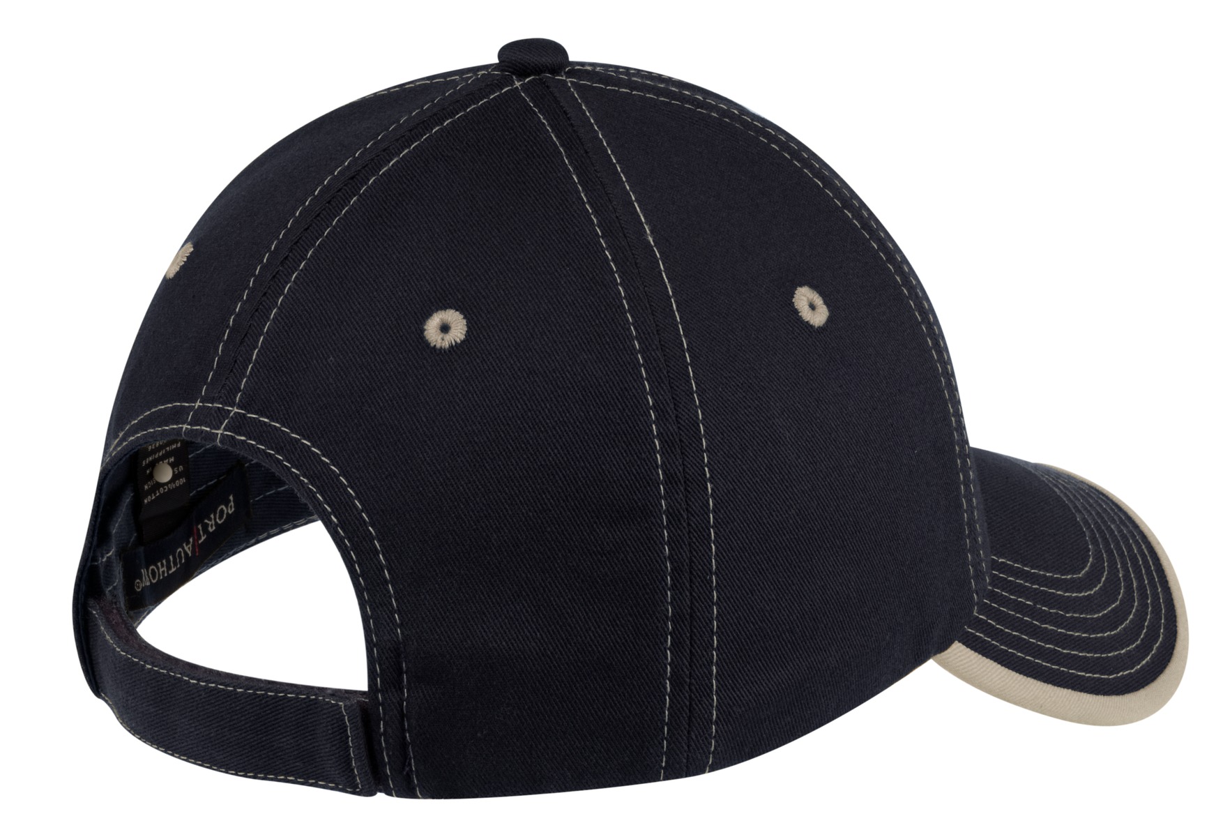 C835 Port Authority Vintage Washed Contrast Stitch Cap C835 Port Authority Vintage Washed Contrast Stitch Cap - Back Image