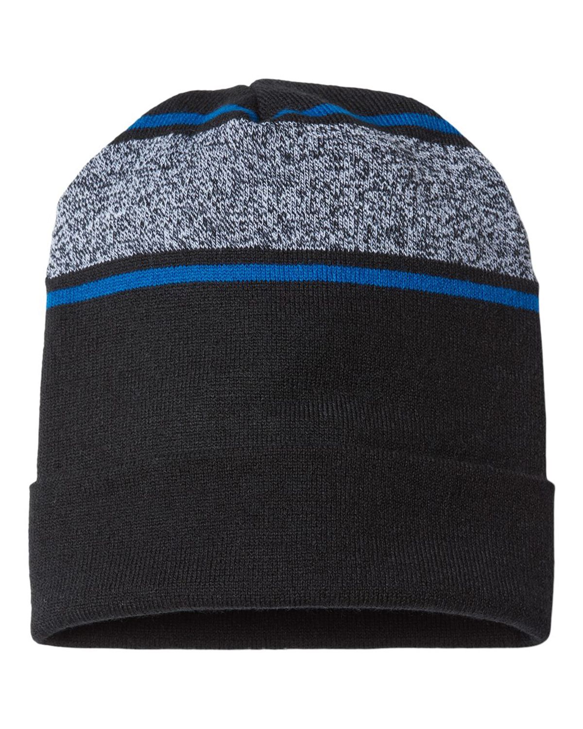 RKV12 CAP AMERICA USA-Made Variegated Striped Cuffed Beanie