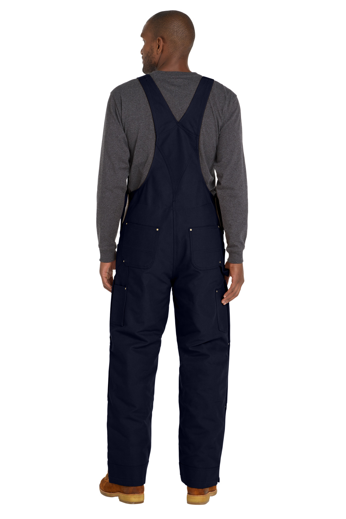 CT106672 Carhartt Firm Duck Insulated Bib Overalls - Back Image