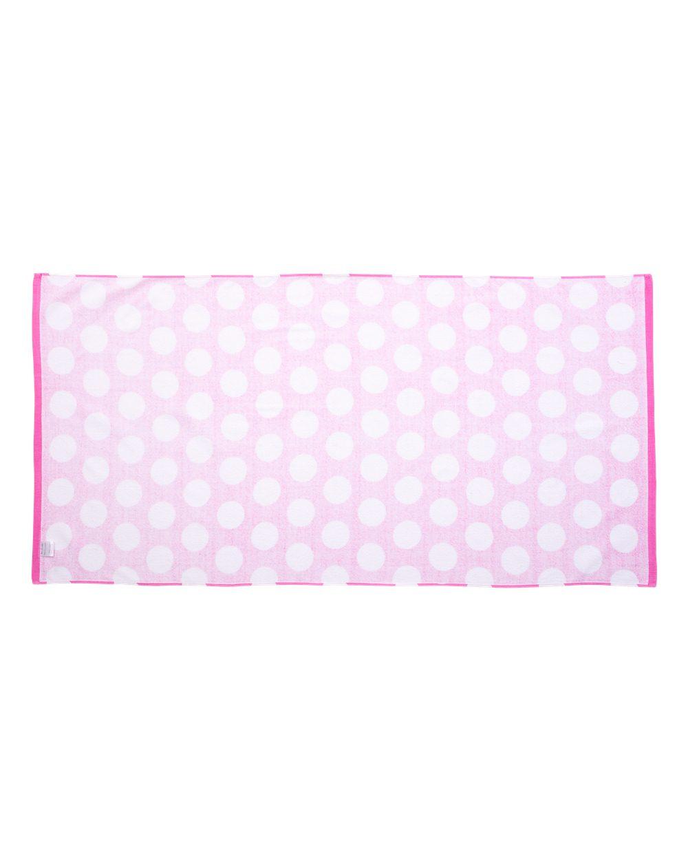 C3060P Carmel Towel Company Polka Dot Velour Beach Towel - Back Image