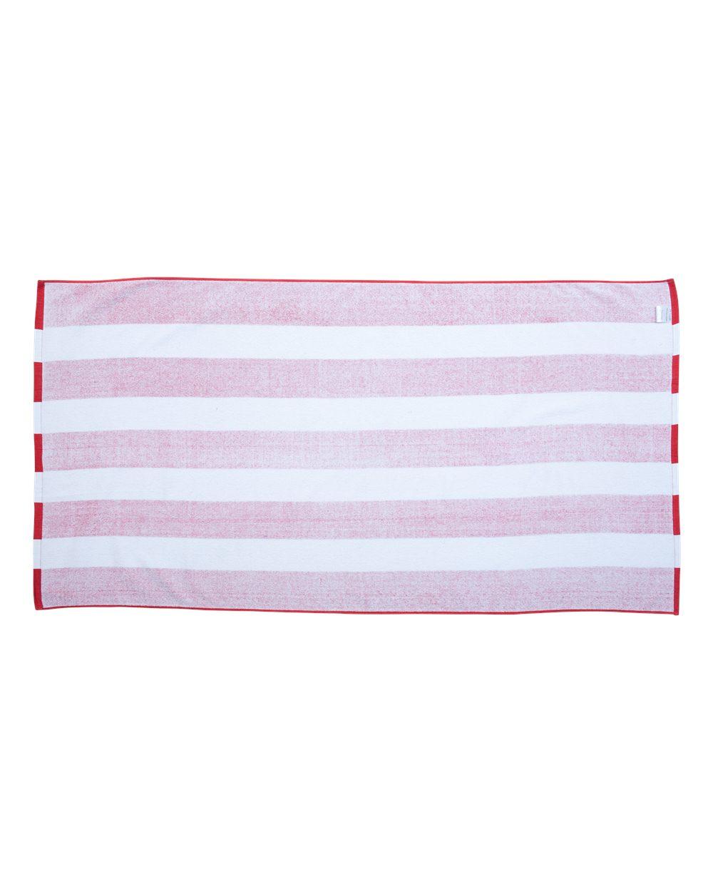 C3060S Carmel Towel Company Cabana Stripe Velour Beach Towel - Back Image