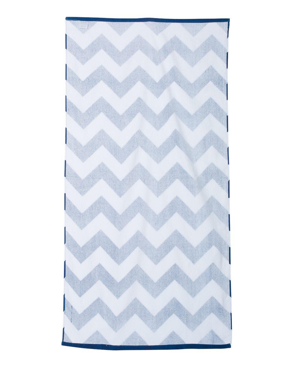 C3060X Carmel Towel Company Chevron Velour Beach Towel C3060X Carmel Towel Company Chevron Velour Beach Towel - Back Image