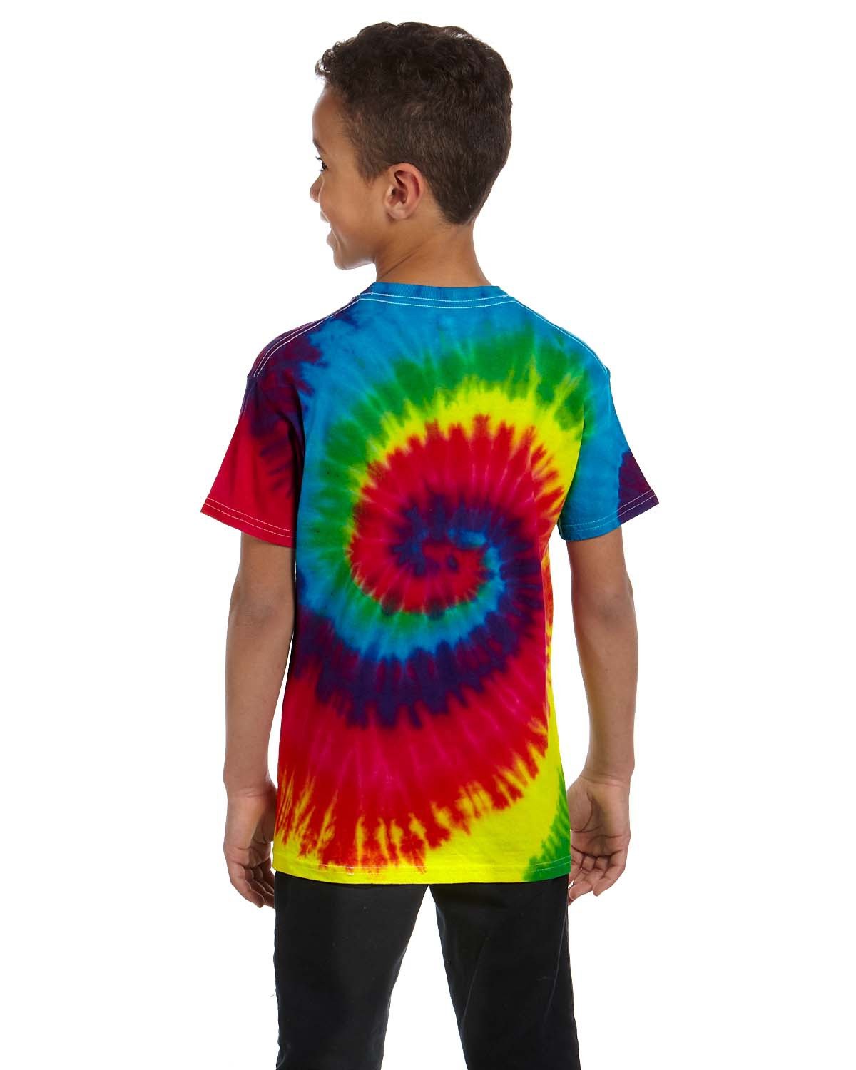 CD100Y Tie-Dye Youth 5.4 oz. 100% Cotton T-Shirt - Back Image