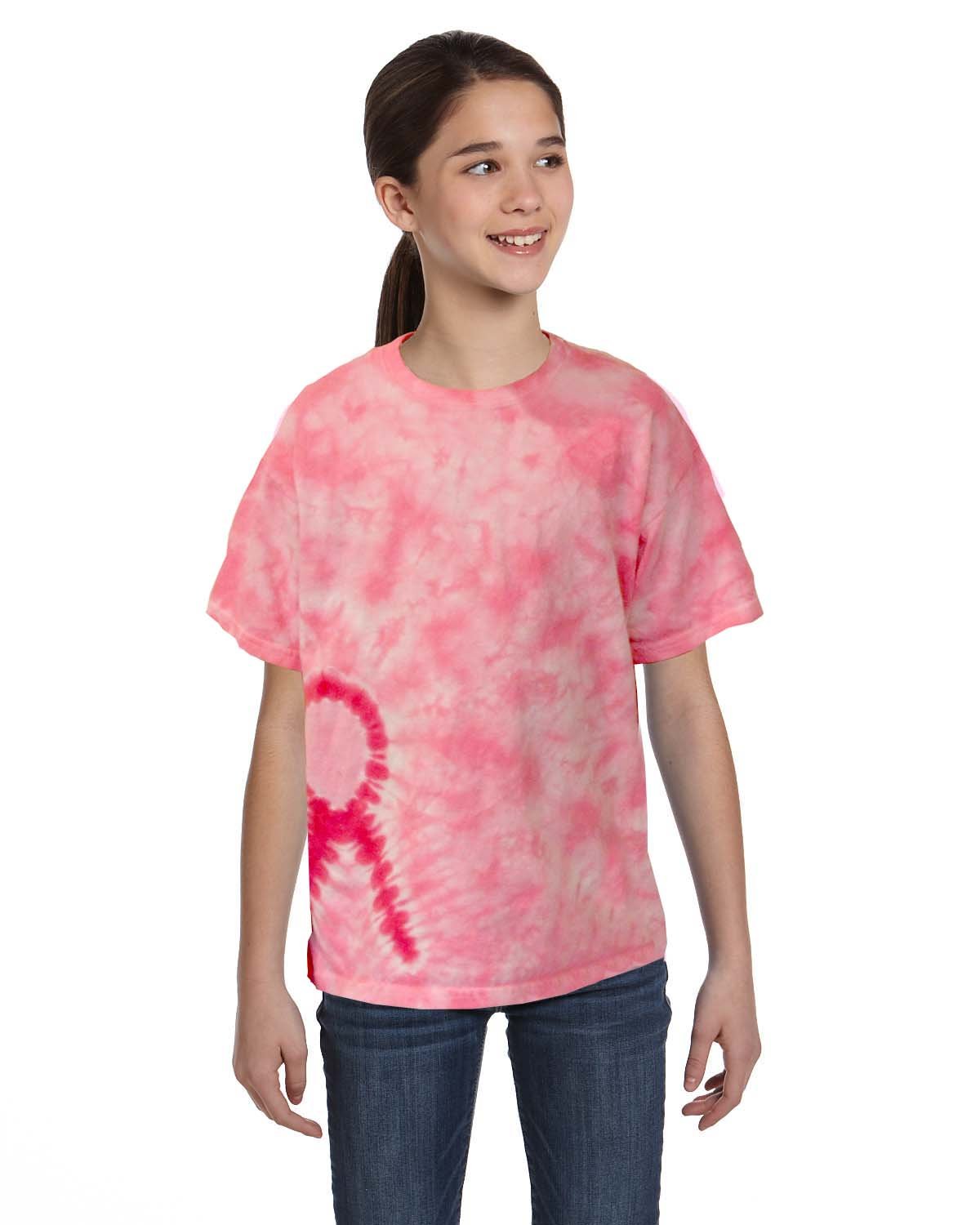 CD1150Y Tie-Dye Youth Pink Ribbon T-Shirt CD1150Y Tie-Dye Youth Pink Ribbon T-Shirt