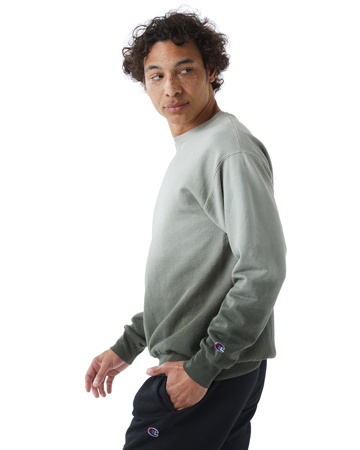 CD400D Champion Unisex Dip Dye Crew - Siide Image
