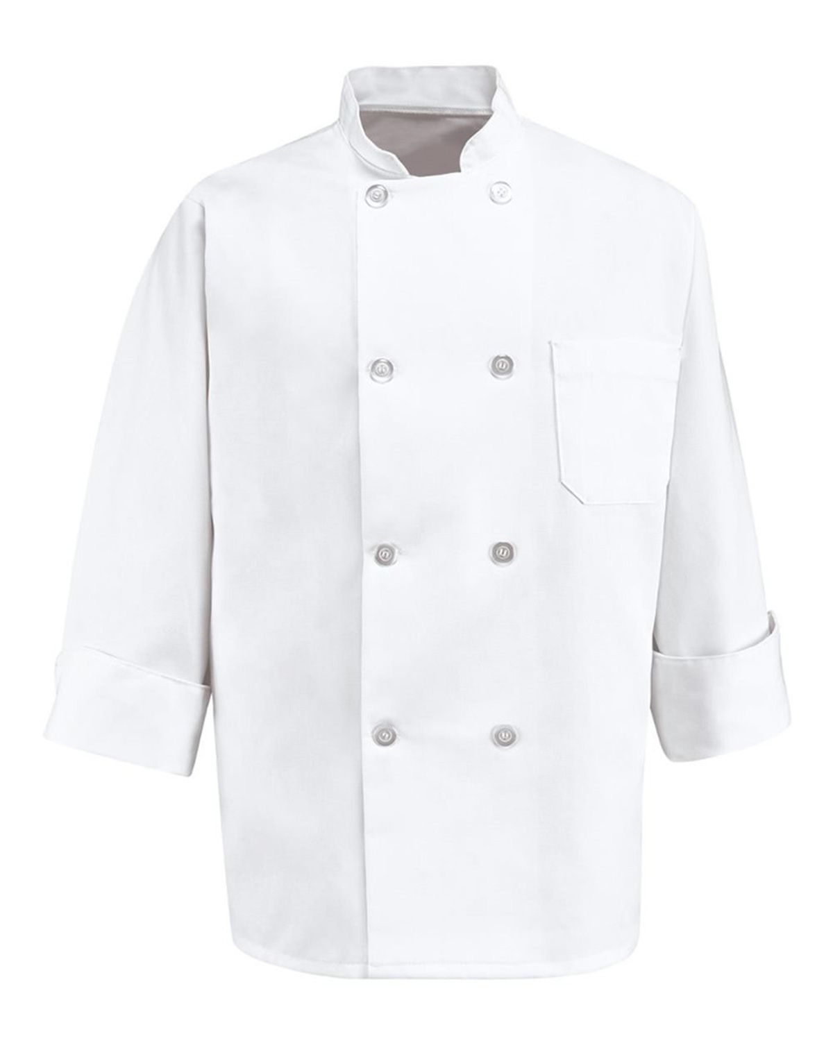 0403L Chef Designs Eight Pearl Button Chef Coat Long Sizes 0403L Chef Designs Eight Pearl Button Chef Coat Long Sizes