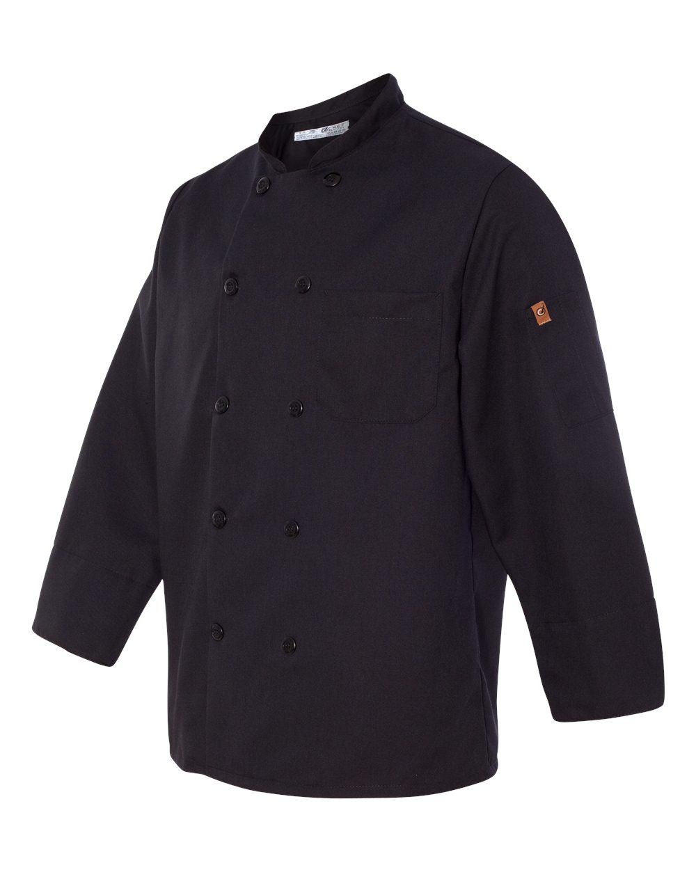 0425 Chef Designs Ten Pearl Button Black Chef Coat - Siide Image