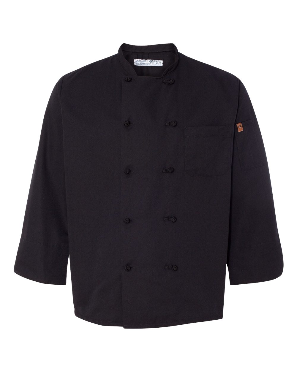 0427 Chef Designs Black Knot Button Chef Coat Zoom Image