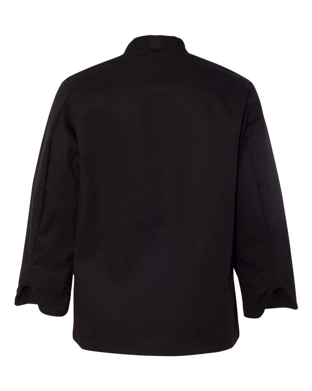 KT76 Chef Designs Black Traditional Chef Coat - Back Image