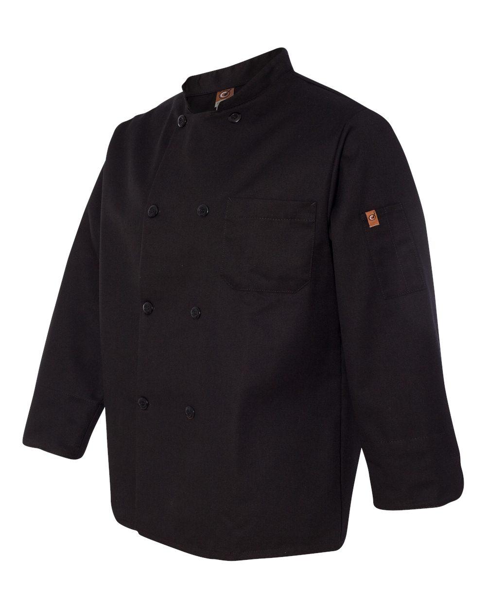 KT76 Chef Designs Black Traditional Chef Coat - Siide Image