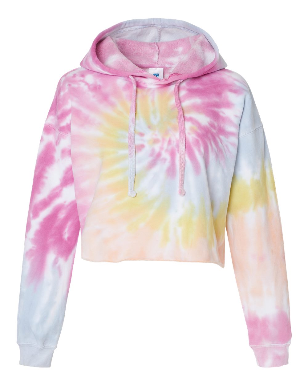 8333 Colortone Womens Tie-Dyed Crop Hooded Sweatshirt 8333 Colortone Womens Tie-Dyed Crop Hooded Sweatshirt